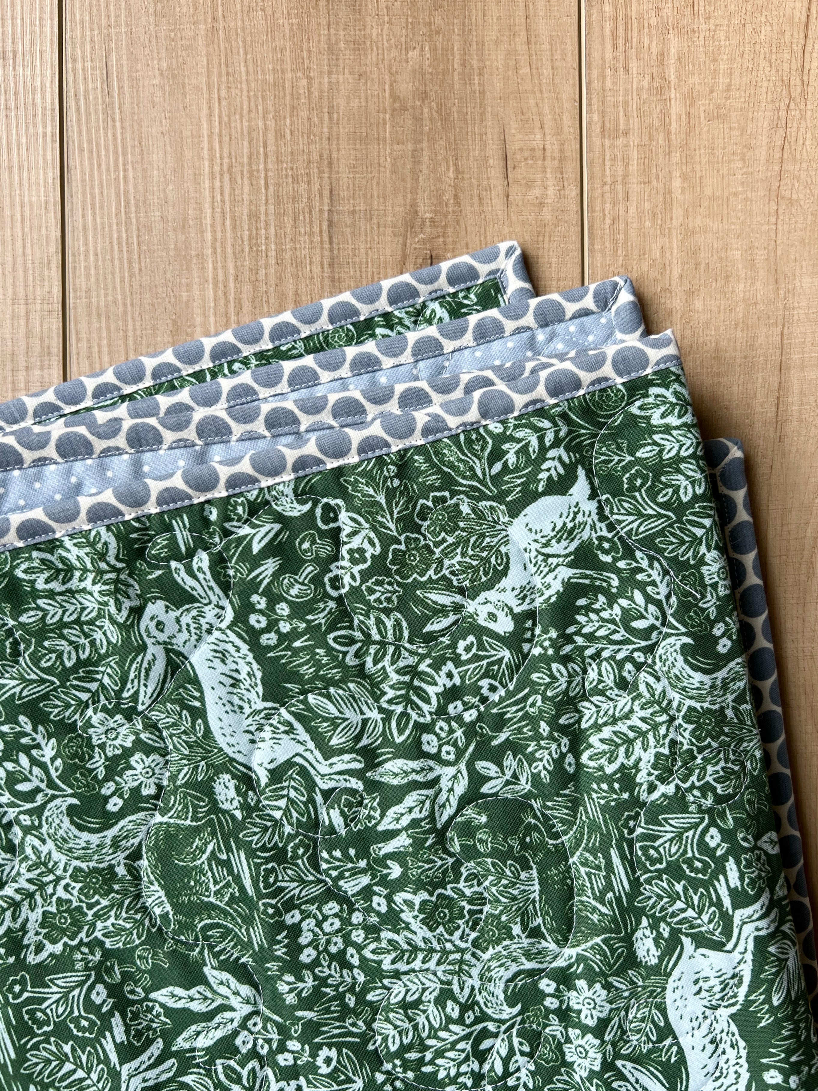 Wholecloth Green Woodland Quilt