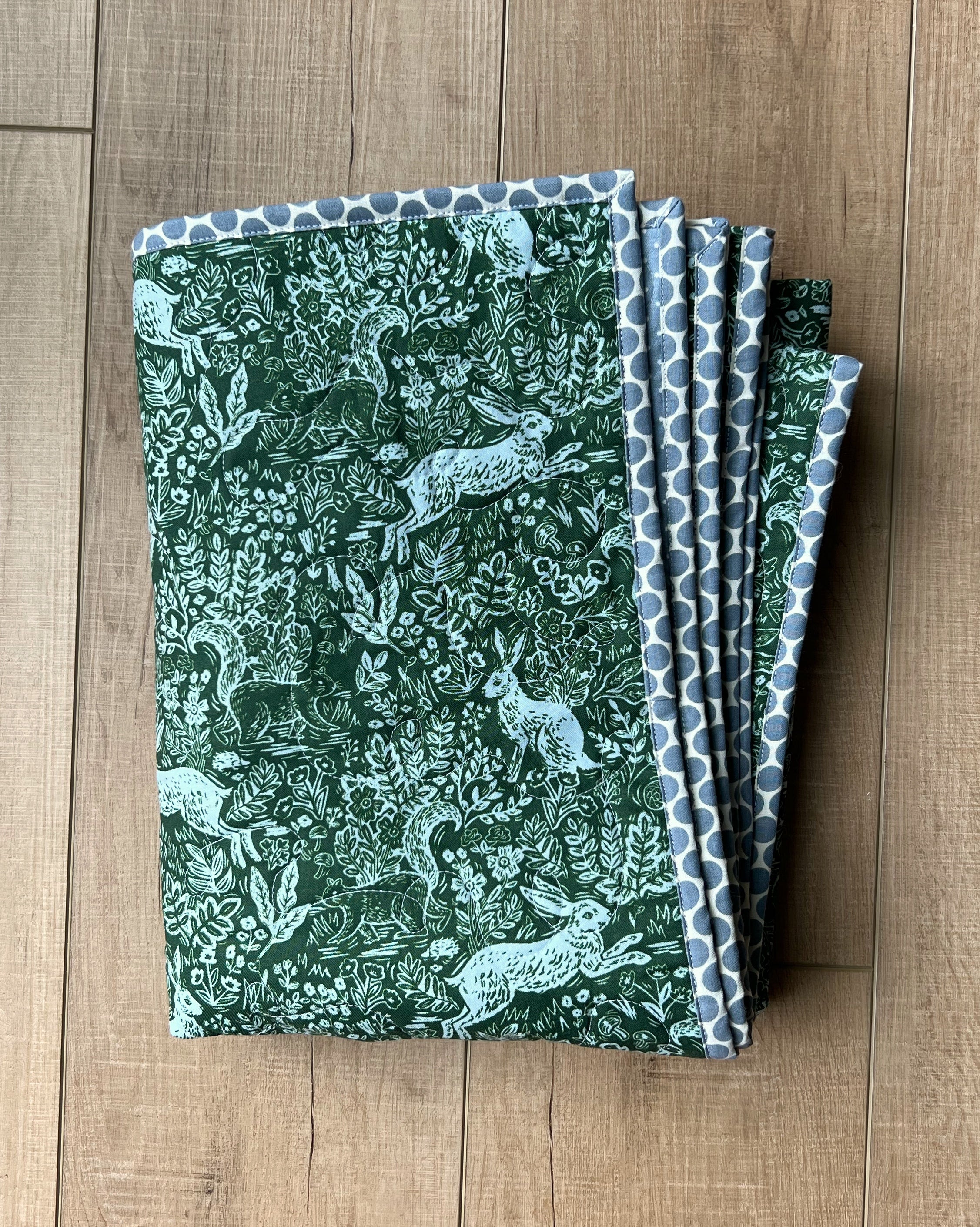 Wholecloth Green Woodland Quilt