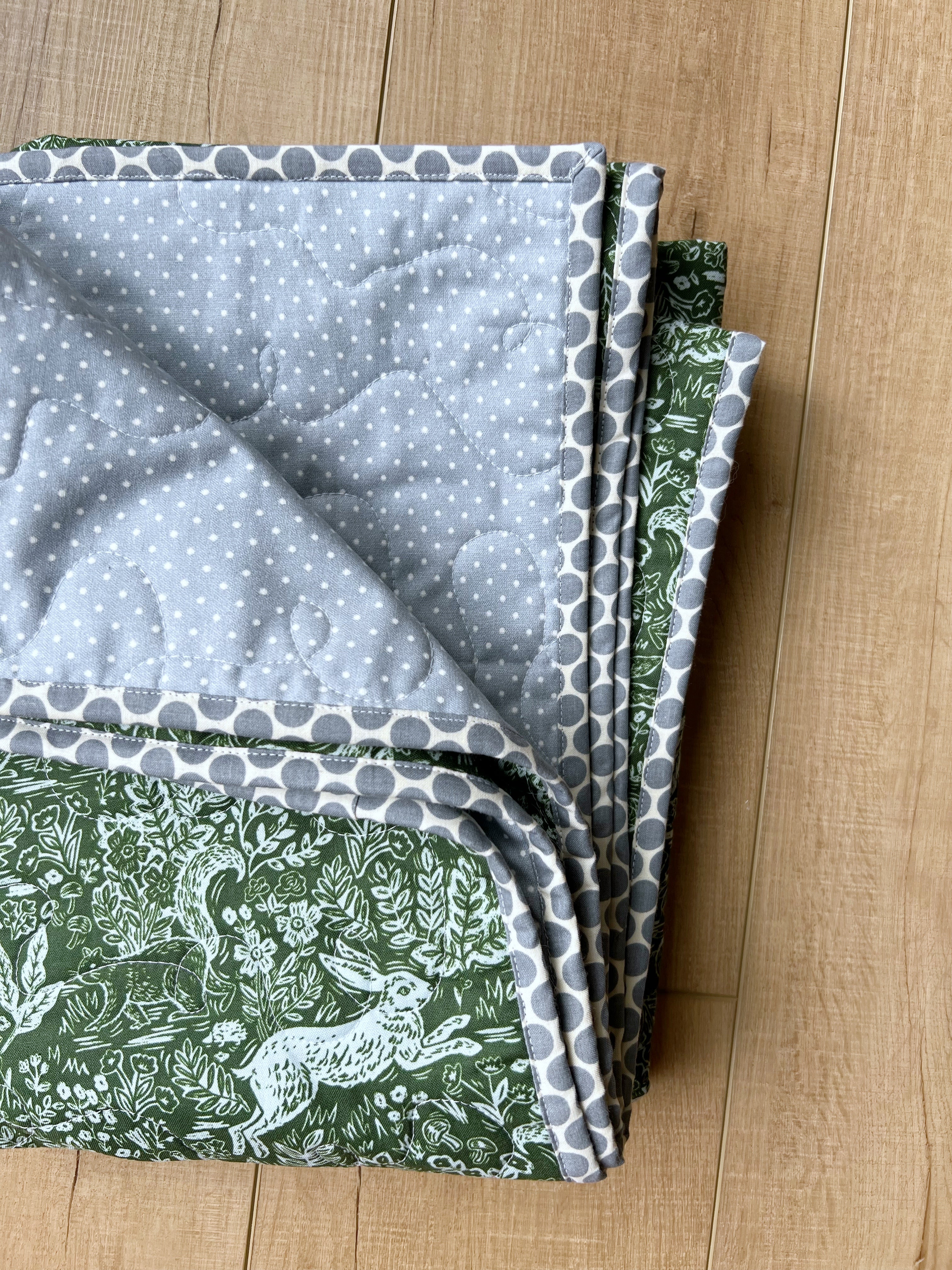 Wholecloth Green Woodland Quilt