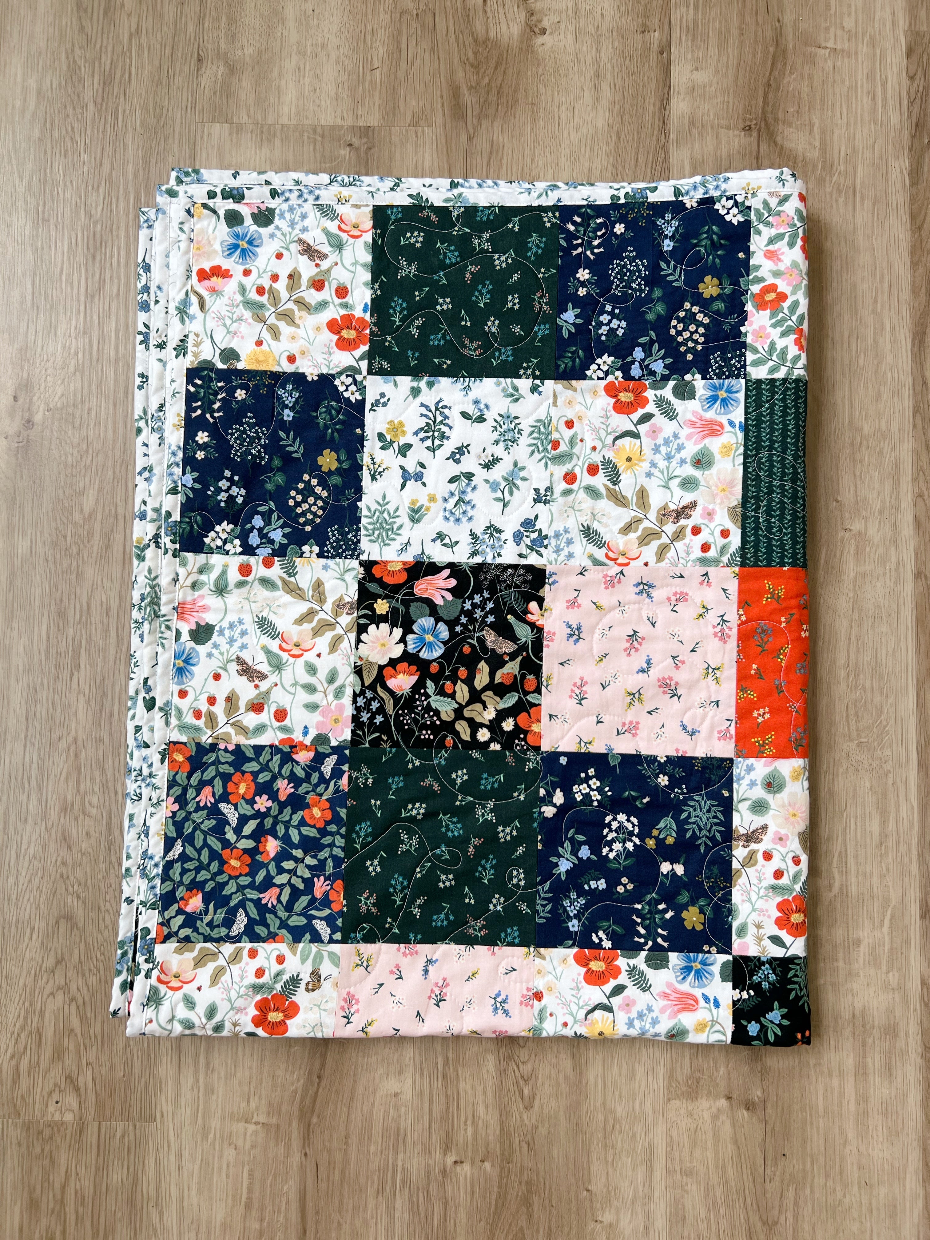 Strawberry Patchwork Toddler Quilt